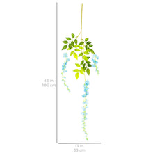 Load image into Gallery viewer, 12-Pack Artificial Silk Vine Wisteria Flower Plant Decor Accent
