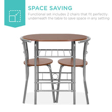 Load image into Gallery viewer, 3-Piece Wooden Table &amp; Chairs Dining Set w/ Lower Storage Shelf
