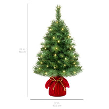 Load image into Gallery viewer, 26in Pre-Lit Tabletop Christmas Tree w/ 35 Warm White Lights
