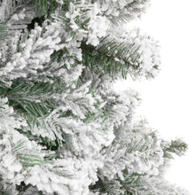 Load image into Gallery viewer, Snow Flocked Hinged Artificial Pine Christmas Tree w/ Metal Stand
