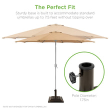 Load image into Gallery viewer, 26lb Steel Square Patio Umbrella Base Stand, Basketweave Pattern
