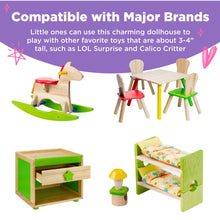 Load image into Gallery viewer, 4-Level Kids Wooden Dollhouse w/ 13 Furniture Accessories
