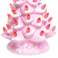 Load image into Gallery viewer, 11in Pre-Lit Hand-Painted Ceramic Tabletop Christmas Tree w/ Lights
