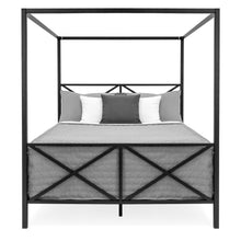 Load image into Gallery viewer, Modern Metal 4 Post Canopy Queen Bed Frame
