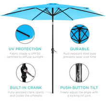 Load image into Gallery viewer, 10ft Outdoor Steel Market Patio Umbrella Decoration w/ Tilt, Crank Lift
