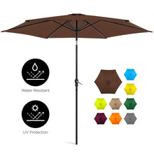 Load image into Gallery viewer, 10ft Outdoor Steel Market Patio Umbrella Decoration w/ Tilt, Crank Lift
