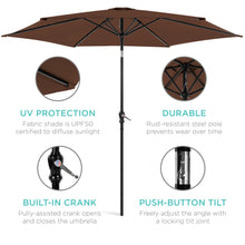 Load image into Gallery viewer, 10ft Outdoor Steel Market Patio Umbrella Decoration w/ Tilt, Crank Lift
