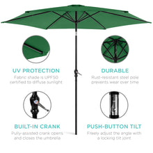 Load image into Gallery viewer, 10ft Outdoor Steel Market Patio Umbrella Decoration w/ Tilt, Crank Lift
