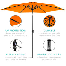 Load image into Gallery viewer, 10ft Outdoor Steel Market Patio Umbrella Decoration w/ Tilt, Crank Lift
