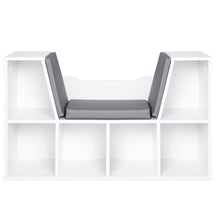 Load image into Gallery viewer, 6-Cubbie Kids Bookcase Furniture Accent w/ Cushioned Reading Nook
