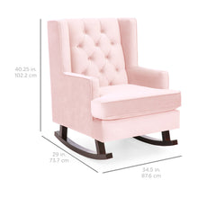 Load image into Gallery viewer, Tufted Upholstered Wingback Rocking Chair

