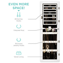 Load image into Gallery viewer, 6-Tier Standing Jewelry Mirror Armoire w/ LED Lights
