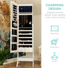 Load image into Gallery viewer, 6-Tier Standing Jewelry Mirror Armoire w/ LED Lights
