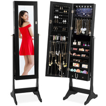 Load image into Gallery viewer, 6-Tier Standing Jewelry Mirror Armoire w/ LED Lights
