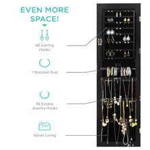 Load image into Gallery viewer, 6-Tier Standing Jewelry Mirror Armoire w/ LED Lights
