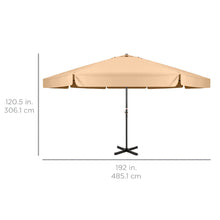 Load image into Gallery viewer, 16ft Market Patio Umbrella w/ Cross Base, Crank, Aluminum Frame
