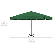 Load image into Gallery viewer, 16ft Market Patio Umbrella w/ Cross Base, Crank, Aluminum Frame
