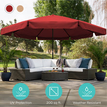 Load image into Gallery viewer, 16ft Market Patio Umbrella w/ Cross Base, Crank, Aluminum Frame
