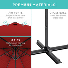 Load image into Gallery viewer, 16ft Market Patio Umbrella w/ Cross Base, Crank, Aluminum Frame
