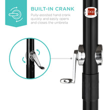 Load image into Gallery viewer, 16ft Market Patio Umbrella w/ Cross Base, Crank, Aluminum Frame
