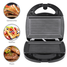 Load image into Gallery viewer, 3-in-1 750W Auto Shut Down Dishwasher Safe Sandwich Maker Press
