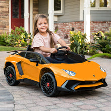 Load image into Gallery viewer, 12V Kids Ride-On Lamborghini Aventador SV Sports Car Toy w/ Parent Control
