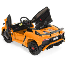 Load image into Gallery viewer, 12V Kids Ride-On Lamborghini Aventador SV Sports Car Toy w/ Parent Control
