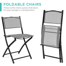 Load image into Gallery viewer, 3-Piece Bistro Set w/ Glass Table, 2 Foldable Chairs
