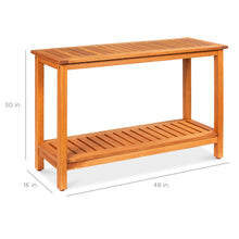 Load image into Gallery viewer, 2-Shelf Wood Console Table Storage Organizer w/ Natural Finish - 48in
