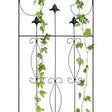 Load image into Gallery viewer, 60x18in Iron Arched Garden Trellis Decor Accent w/ Scroll Lattice - Black
