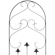 Load image into Gallery viewer, 60x18in Iron Arched Garden Trellis Decor Accent w/ Scroll Lattice - Black
