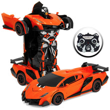 Load image into Gallery viewer, 1:16 Scale 2.4GHz Kids Transforming RC Robot Car Toy w/ LED Lights
