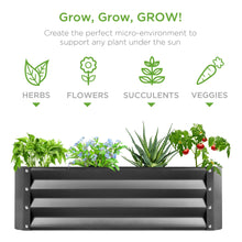 Load image into Gallery viewer, 4x3x1ft Outdoor Metal Raised Garden Bed for Vegetables, Flowers, Herbs
