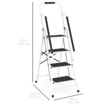 Load image into Gallery viewer, 4-Step Portable Folding Ladder w/ Handrails, Tool Bag
