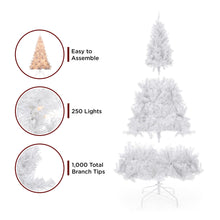 Load image into Gallery viewer, 6ft Pre-Lit Hinged Artificial Pine Christmas Tree w/ 250 Lights, Stand
