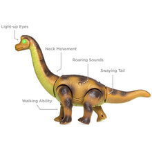 Load image into Gallery viewer, 17.5in Kids Remote Control Stomping and Roaring Dinosaur Brachiosaurus Toy
