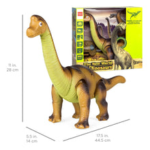 Load image into Gallery viewer, 17.5in Kids Remote Control Stomping and Roaring Dinosaur Brachiosaurus Toy
