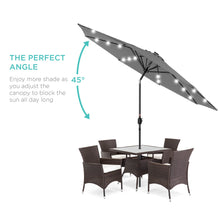 Load image into Gallery viewer, 10ft Solar LED Lighted Patio Umbrella w/ Tilt Adjustment, Fade-Resistance
