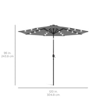 Load image into Gallery viewer, 10ft Solar LED Lighted Patio Umbrella w/ Tilt Adjustment, Fade-Resistance
