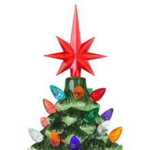 Load image into Gallery viewer, 9.5in Pre-Lit Hand-Painted Ceramic Tabletop Christmas Tree
