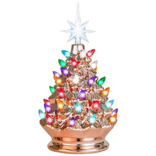 Load image into Gallery viewer, 9.5in Pre-Lit Hand-Painted Ceramic Tabletop Christmas Tree
