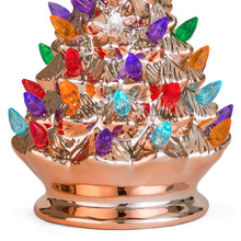 Load image into Gallery viewer, 9.5in Pre-Lit Hand-Painted Ceramic Tabletop Christmas Tree
