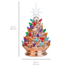 Load image into Gallery viewer, 9.5in Pre-Lit Hand-Painted Ceramic Tabletop Christmas Tree
