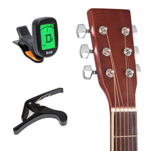 Load image into Gallery viewer, 41in Full Size Beginner Acoustic Cutaway Guitar Set w/ Case, Capo, Tuner
