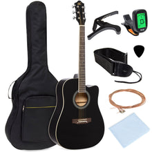 Load image into Gallery viewer, 41in Full Size Beginner Acoustic Cutaway Guitar Set w/ Case, Capo, Tuner
