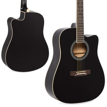 Load image into Gallery viewer, 41in Full Size Beginner Acoustic Cutaway Guitar Set w/ Case, Capo, Tuner
