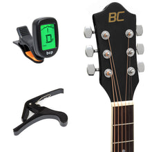 Load image into Gallery viewer, 41in Full Size Beginner Acoustic Cutaway Guitar Set w/ Case, Capo, Tuner
