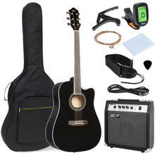 Load image into Gallery viewer, 41in Full Size Acoustic Electric Cutaway Guitar Set w/ 10-Watt Amp, Case
