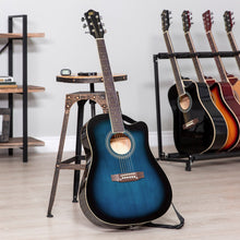 Load image into Gallery viewer, 41in Full Size Beginner Acoustic Cutaway Guitar Set w/ Case, Capo, Tuner
