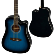 Load image into Gallery viewer, 41in Full Size Beginner Acoustic Cutaway Guitar Set w/ Case, Capo, Tuner
